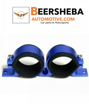 Aluminum Dual Fuel Pump Bracket Mounting Clamp For 60mm With Rubber BLUE 