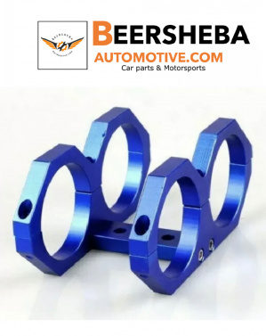 Double Twin For Fuel Pump Mounting Bracket Clamp cradle 60mm blue