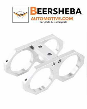 Double Twin For Fuel Pump Mounting Bracket Clamp cradle 60mm SILVER